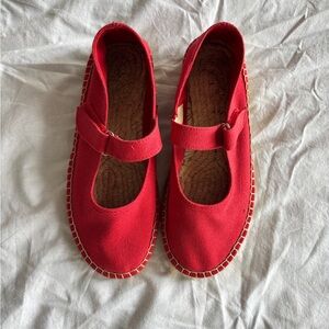 Red Mary Jane Espadrilles
